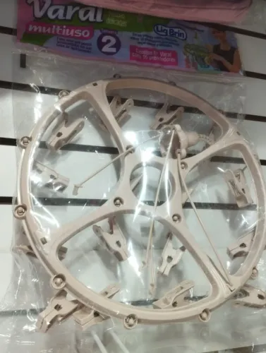 Varal Multiuso Redondo com 16 Prendedores - Ideal para Roupas Delicadas