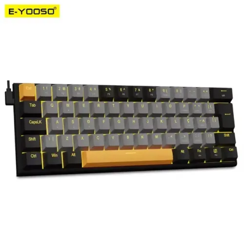 1 Teclado Gamer E-yooso Z-11 61 Chave Inglês Us Com Luz Rgb