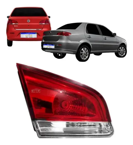 Lanterna Tampa Fiat Siena 2008 2009 2010 2011 2012 A 2016 Ld Direito/passageiro Vermelho
