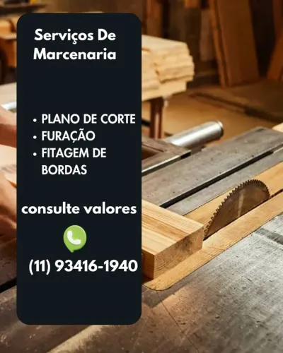 SERVIÇOS DE MARCENARIA- PLANO DE CORTE, FITA DE BORDA E FURAÇÃO