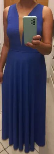 Vestido Azul Longo Elegante