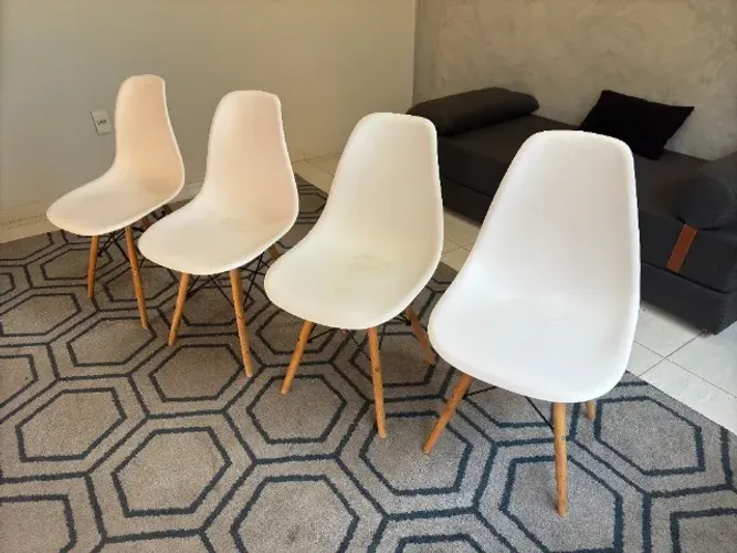 CADEIRAS CHARLES EAMES EIFFEL WOOD 4 UNIDADES