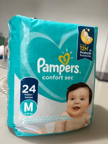 Fralda Pampers conforte sec M 24 fraldas