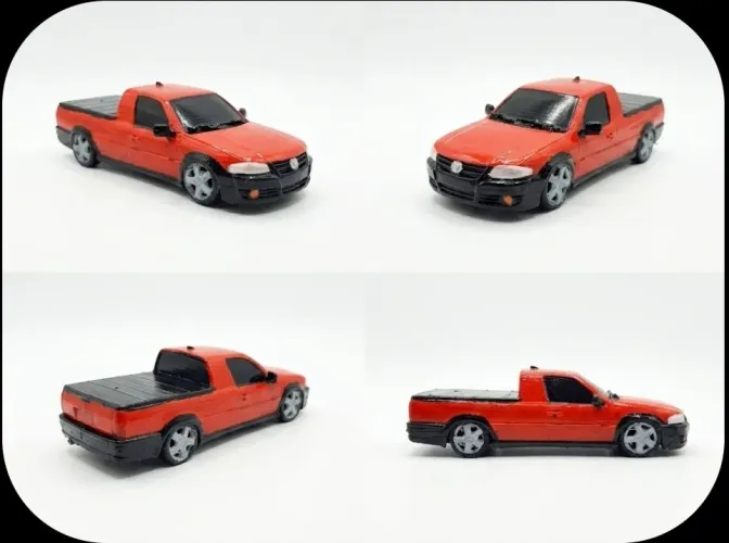 Miniatura Saveiro G3 Rebaixada Customizada Com Capota Marítima - Item Exclusivo