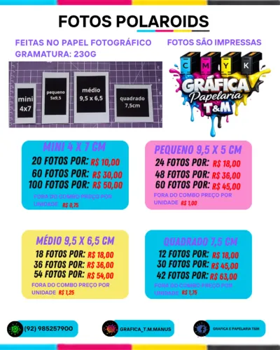 combo de foto polaroids - impressas