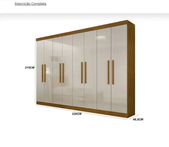Guarda Roupa Casal Hera MDF 8 Portas e 4 Gavetas Rufato