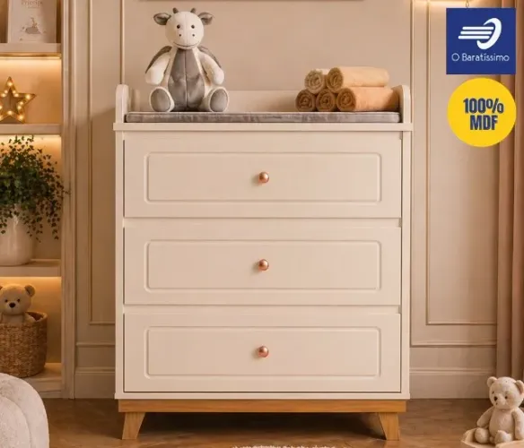 Cômoda Infantil 100% MDF Estilo Americana
