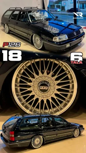 Rodas Bbs aro 18 Prata com borda diamantada multi novas