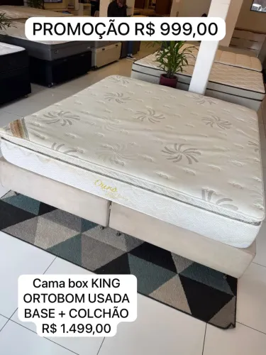Cama Box KING ORTOBOM USADA - ENTREGO 