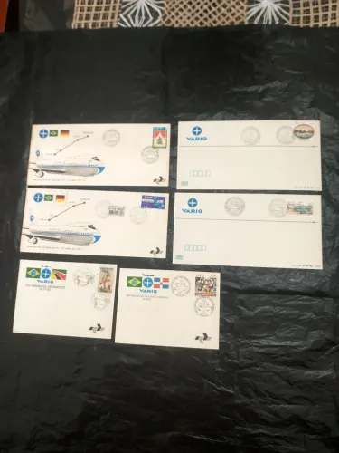 COLECAO DE ENVELOPES COM SELOS COMEMORATIVOS DA VARIG