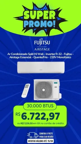 Ar condicionado Split inverter 30.000 BTUs Fujitsu
