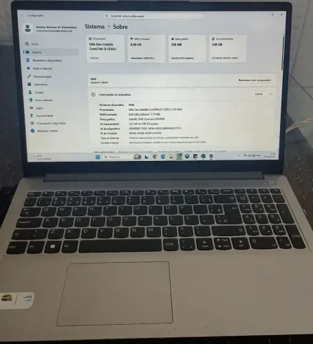 Notebook ideapad I5 8GB