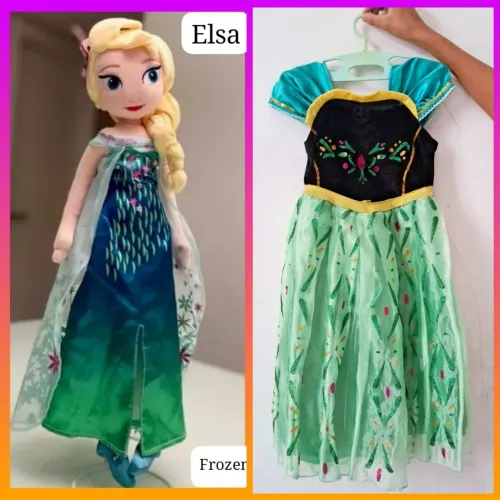 Fantasia Elsa Frozen + boneca Elsa 