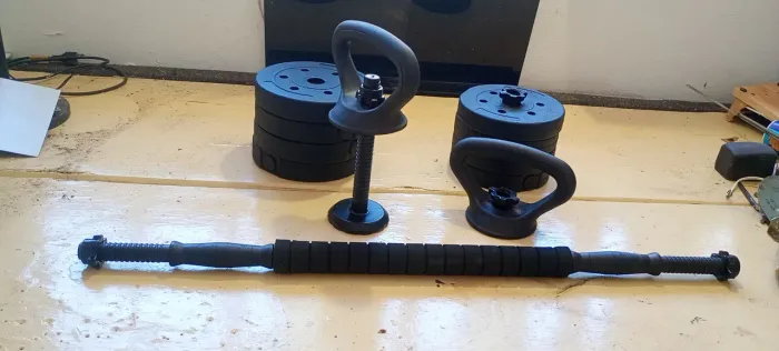 Kit de alteres ajustável seis em um.8 Anilhas de fibra injetadas.