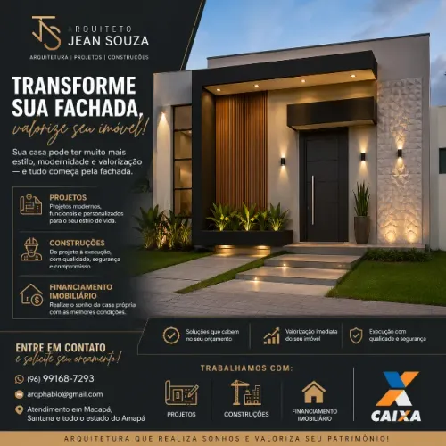 Projetos, construções, reformas e financimaneto imobiliário.