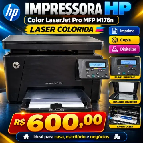 Impressora HP Color LaserJet Pro M176n - Laser Colorida Multifuncional