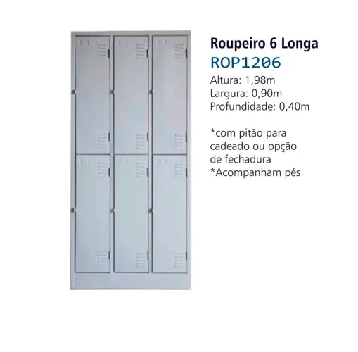 Roupeiro 6 portas longas