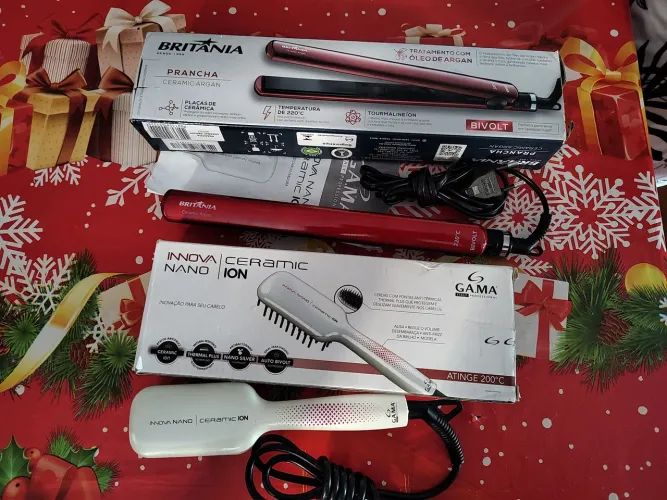 Escova alisar cabelo Gama nova+1 chapinha de britania 150,00