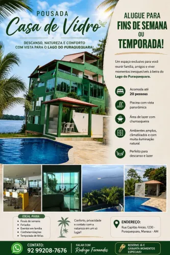 DAY Use / pernoite - Pousada Casa de Vidro