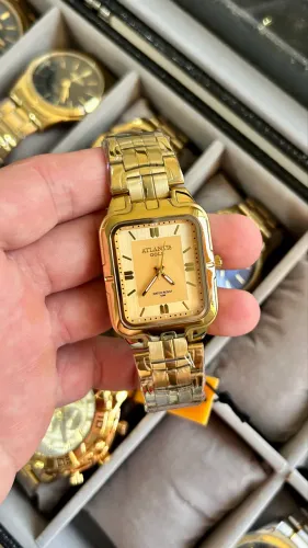 Relógio atlantis gold quadrado original