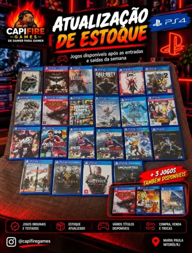 Jogos PS4 Originais - Mídia Física - A partir de R$39,90