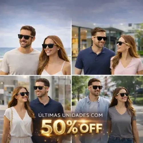 Óculos De Sol Quadrados De Madeira De Bambu Unissex Com Proteção UV400