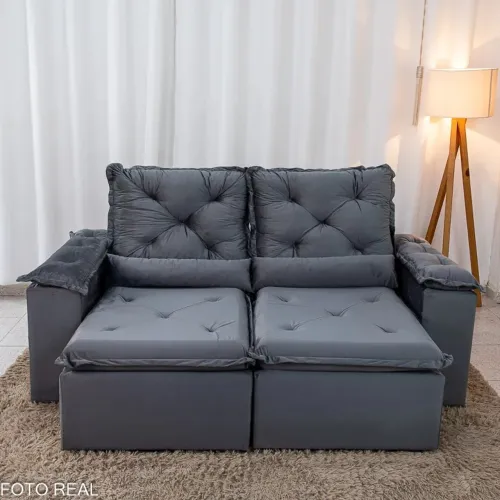 Sofá Retrátil Reclinável Master 2.00m Veludo - Sem Caixa Produto Novo