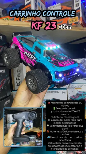 Carrinho controle remoto KF 20cm rc 