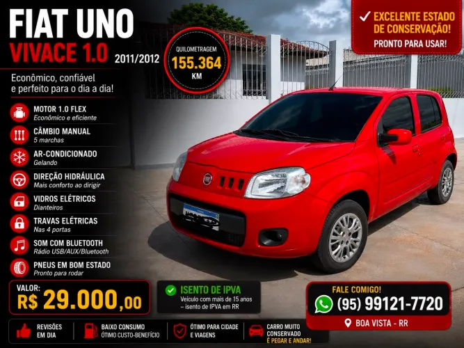 Fiat Uno Vivace/rua 1.0 EVO Fire Flex 8V 5P 2012
