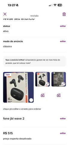 JBL WAVE 2 novo 