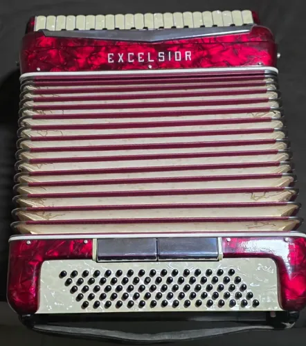 Acordeon Italiano Excelsior 120 Baixos - 7 Registros (Fole Precisa Revisão)