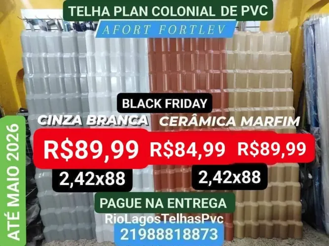 Telhas de PVC 242x88 AFORT FORTLEV PAGUEM NA ENTREGA 