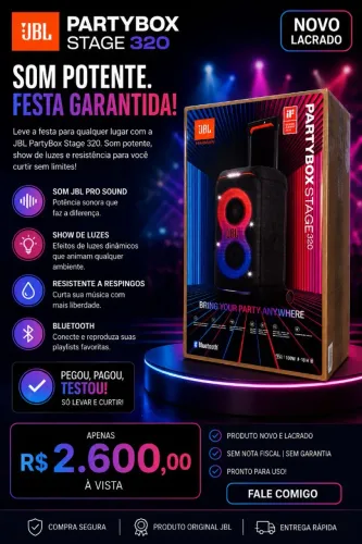 JBL PARTYBOX STAGE 320 - NOVA, LACRADA!