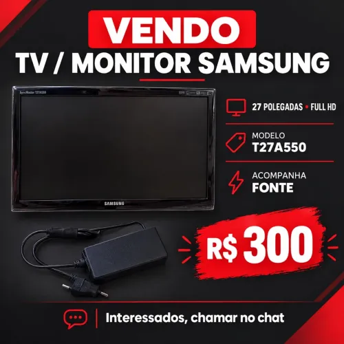 ? VENDO TV/MONITOR SAMSUNG 27 POLEGADAS!