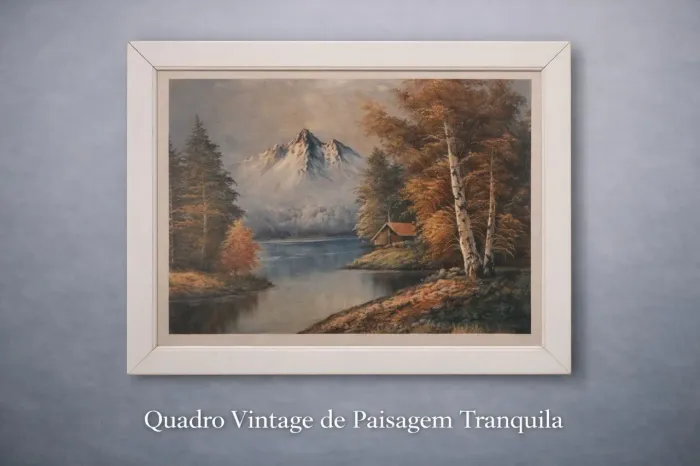 Quadro decorativo paisagem - moldura branca | 40 x 30 cm