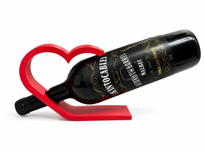 Porta Garrafa de Vinho em Formato de Coração