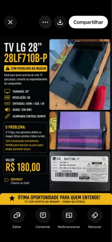 TV LG 28 POLEGADAS HD 