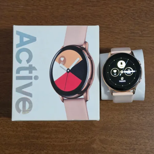 Smartwatch Samsung Galaxy Watch Active 40mm Rose Gold GPS com Caixa