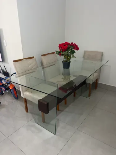 Mesa de Vidro 6 lugares