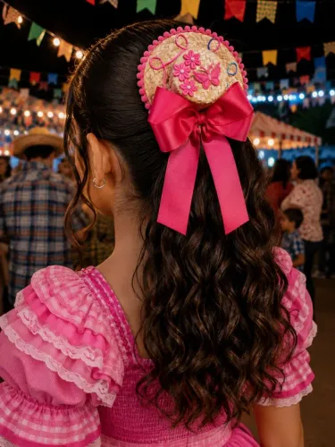 Laços artesanais para festas juninas