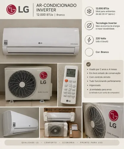 AR CONDICIONADO LG DUAL INVERTER 12000 BTUS