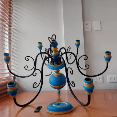 Lustre pendente de 6 bocas