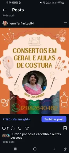 Consertos em geral e aulas de costura