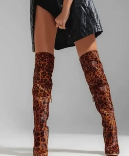 Bota Animal Print Over the Knee Cecconello