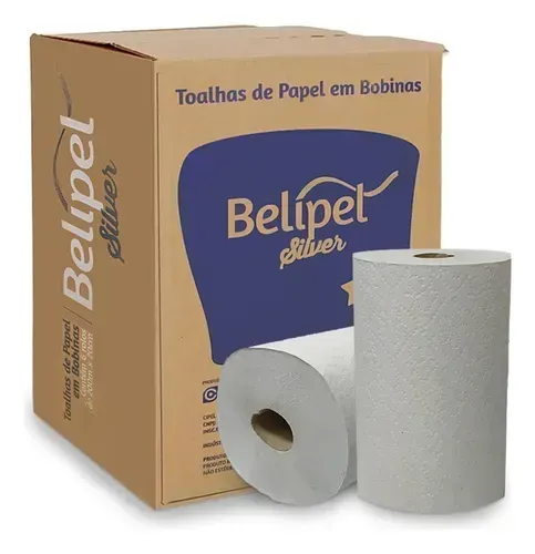 PAPEL TOALHA BOBINA BELIPEL SILVER C/ 6 ROLOS DE 200M