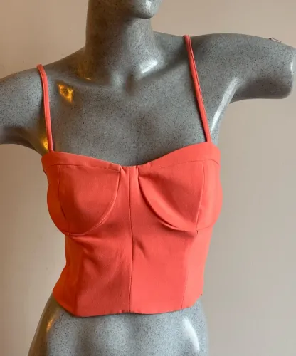 cropped corset zara salmão g