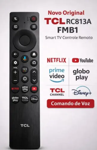 Controle Remoto TCL RC813a  Original - Smart Tv TCL  Com Comando de Voz