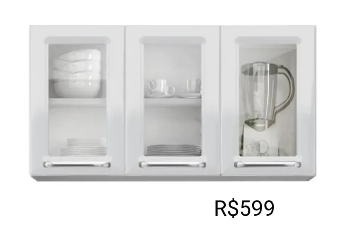 Armário aéreo 3 portas novo com entrega grátis