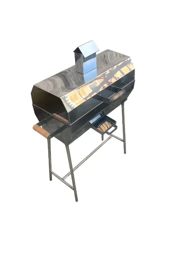 Churrasqueira A Bafo Inox Com Tampa Grelha e Queimador