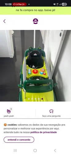 Carro de passeio tipo Jipe, p/ bebê/criança